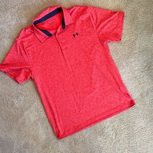 Vibrant Under Armour Heathered Golf “Playoff Polo” | Salmon | Men’s